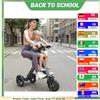 Daibot Scooter elettrico per adulti pieghevole a 3 ruote leggero con 2 posti 350w 36v Mini triciclo elettrico bianco/grigio da viaggio per la famiglia