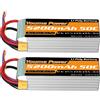 hrb Confezione da 1/2 Batterie Lipo Yowoo 6S 22.2V 5200mAh 6500mAh XT90 EC5 XT60 50C 60C per Aeroplani RC, Elicotteri, Auto, Barche, Camion