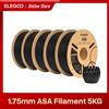 ELEGOO ASA Filamento 1,75 mm 1 kg, filamento per stampante 3D resistente ai raggi UV e agli agenti atmosferici Perfetto per parti funzionali esterne 1 kg Nero Bianco