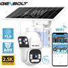 GENBOLT Telecamera di Sicurezza Solare WIFI da Esterno GENBOLT AOV 24/7, Rilevamento Doppio del Movimento, Batteria da 15600mAh, Visione Notturna per Patio/Garage