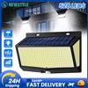 newstyle Luci Solari da Esterno 528LED, Lampada Solare da Parete con Sensore di Movimento 1500LM, 5 Modalità di Illuminazione, 270° ° Luci di Sicurezza con Telecomando IP65 Impermeabili, 1500 mA, Alimentate