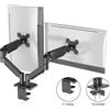 NONE Supporto per Doppio Monitor per Schermi da 13-32 Pollici, Staffa Completamente Regolabile per Due Monitor con Rotazione a 180° ° Girevole e Inclinabile a 360° ° Supporto per Schermo Girevole