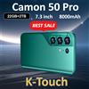 K-Touch Camon 50 Pro Smartphone Android 7.3 Pollici 22GB 2TB 8000mAh Octa Core Sblocco Facciale 5G Dual SIM Fotocamera 16+48MP