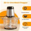DayPlus Tritacarne Elettrico 2800W 2L, Tritatutto con 2 Velocità - Lama in Acciaio Inox, Ciotola in Vetro, Tritaverdure per Cucina Domestica