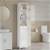 Eugad 1PC 33x23x165cm Mobiletto da Bagno Bianco Autoportante con Cassetto Contenitore Organizer e Scaffali per Organizzazione Bagno