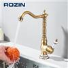 rozin Rubinetto Miscelatore per Lavabo Bagno e Cucina in Ottone Anticato con Beccuccio Girevole