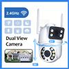 FUNOVATION Telecamera di Sorveglianza WiFi 1080P, Rilevamento Umano AI, Doppia Lente P66, Tracciamento Audio Bidirezionale, Telecamere IP PTZ per Esterni