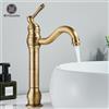 MYQualife Rubinetto Lusso Antico per Lavabo Bagno, Miscelatore in Ottone da Appoggio Bianco, Rubinetto Miscelatore Corto/Alto per Acqua Calda e Fredda
