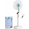 NONE AQUA di Mare FS-K40MR Ventilatore da Pavimento 60W 40 cm con Telecomando, Schermo Touch, Timer 1-12 h, Oscillazione Automatica, 3 Velocità, Silenzioso, Altezza Regolabile, Ventilatore da Pavimento per