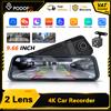 Podofo Specchietto Retrovisore con Schermo Touch HD da 9,66 Pollici, DVR per Auto, Dash Cam 1080P, Telecamera per Auto a Doppia Lente, Registratore di Guida con Telecamera Posteriore 480P,