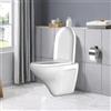 NONE Sedile WC in plastica a forma di D di alta qualità, con chiusura ammortizzata e rimovibile rapidamente, coperchio antibatterico facile da pulire, spesso e silenzioso con chiusura rallentata per bagno