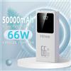 Hinne Power Bank ad alta capacità da 50000 mAh, ricarica super veloce da 66 W, display digitale a LED, torcia a LED, ricarica fino a 3 dispositivi simultaneamente, caricabatterie portatile compatibile con