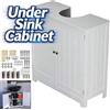 NONE Mobiletto da bagno autoportante bianco impermeabile con lavabo integrato, mobiletto da bagno sottolavabo, mobiletto da bagno da terra