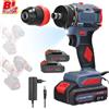 NONE Trapano Avvitatore Elettrico Brushless 55N.M, Trapano a Impatto Portatile Senza Fili per Falegnameria e Fai-da-Te, con 2 Batterie
