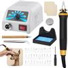 NONE Set per Pirografia, Stazione per Pirografia, Kit per Incisione su Legno 280-800 ° Set per Pirografia con 30 Punte, per Legno e Pelle, Controllo della Temperatura