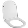 Sofetiy max Sedile WC Forma D 44 x 36 cm Bianco Materiale PP Coperchio Wc con Chiusura Rallentata e Sgancio Rapido Robusto Heavy Duty 175kg Antigraffio Resistente Installazione Facile