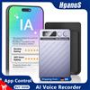 hganus Registratore Vocale AI Portatile Hganus con Controllo Tramite App, Batteria, 64GB di Memoria, Trascrizione/Summarizzazione AI, App ChatGPT-4, Connessione BT 5.3 per Telefono