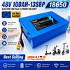 Batteria al litio per biciclette e motociclette, 48V, 100Ah, 100000mAh, 18650, 13S8P, 1000W, 50A BMS integrato, consegna gratuita