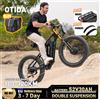 OTIDA BURCHDA 2026 NUOVA Bicicletta Elettrica X2 con Doppio Motore 52V30Ah, Bici Fuoristrada con Pneumatici Fat da 26 Pollici, E-Bike da Montagna per Adulti
