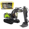 JIKEFUN Huina 1661 339D Escavatore R/C a 13 Canali 1/18, Auto Telecomandata con Benna in Lega, Modello di Veicolo con Funzione di Scavo e Fumo, Ideale per Regali