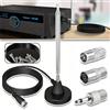 NONE Antenna radio DAB+ FM da interno, antenna telescopica con base magnetica, cavo da 3 m, per ricevitore stereo domestico DAB+ FM, ricevitore AV audio video per home theater