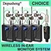 DEPUSHENG Sistema di monitoraggio auricolare wireless Depusheng DE4 con trasmettitore e ricevitore a clip, accoppiamento automatico, monitoraggio in-ear per studio e DJ