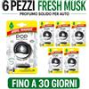 ARBRE MAGIQUE Confezione da 6 o 12 Arbre Magique POP Fresh Musk, profumatori auto solidi, fragranza morbida e fresca, formato scorta per auto, furgone, armadio e piccoli ambienti