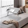 Tavolino Pieghevole Salvaspazio per Laptop con Fermo Antiscivolo Mobile, 5 Altezze e 4 Angoli Regolabili, Scrivania per Notebook da Letto, Divano, Campeggio, Lettura, Vassoio per Colazione