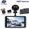 E-ACE Dash Cam Full HD 1080P con Display IPS Touch da 4 Pollici, Registratore Video Anteriore e Posteriore, Visione Notturna, Monitoraggio Parcheggio 24H, DVR per Auto