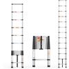 NONE Scala telescopica 3,8M acciaio inox pieghevole antiscivolo carico massimo 150kg leggera compatta multiuso per tetto soffitta garage appartamento interno esterno giardino riparazioni domestiche
