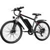 NONE Bicicletta elettrica urbana HEADER BK1350 26 pollici, batteria 48 V 13,5 Ah, velocità massima 25 km/h con fari e schermo LCD, NERO
