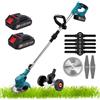 NONE Tagliaerba elettrico da 100-135 cm, set di attrezzi per tagliare l'erba da giardino senza fili da 1800 W, utensile elettrico da 7800 giri/min, compatibile con batterie Makita da 21 V