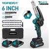 YOFIDRA Motosega Elettrica da 6 Pollici Senza Fili con Lubrificatore, Utensile Elettrico per Taglio Legna e Potatura, Compatibile con Batteria Makita 21V