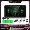 podofo Monitor DVR per Navigazione Moto Podofo da 6 Pollici, Schermo Touch Impermeabile IP67, Dispositivo Multimediale Portatile, Supporta Carplay, Android Auto e Connessione Bluetooth