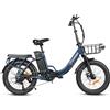 Samebike CY20 PRO Bici Elettrica Pieghevole da Città con Ruote Fat da 20 Pollici 20*3.0, Batteria al Litio Rimovibile 48V13AH, Freno a Disco Meccanico e Cestino Anteriore