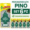 ARBRE MAGIQUE Confezione da 6, 12 o 24 Arbre Magique Pino, profumatori auto da appendere, fragranza piacevole e rinfrescante, formato scorta per auto, furgone, armadio e piccoli ambienti