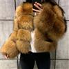 NONE Giacca in Finta Pelliccia di Procione per Donna, Cappotto Corto in Finta Pelliccia di Volpe, Elegante e Caldo per Autunno e Inverno