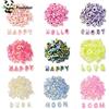 PandaHall 90-100 pz Perline Acriliche Lettera Arcobaleno Placcate UV Colori Misti Casuali, per Creazione Gioielli Collane con Nome Personalizzato