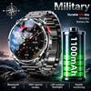 GUHUAVMI Nuovo orologio intelligente da uomo militare con batteria grande e durevole da 1100 mAh, schermo HD da 1,7 pollici con torcia a LED,bussola, frequenza cardiaca, chiamata Bluetooth, smartwatch sportivo