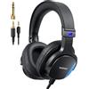 NUBWO Cuffie da studio NUBWO HD01 cablate ad alta risoluzione, cuffie over-ear con adattatore da 1/4 di pollice a 3,5 mm, cuffie DJ leggere a conchiglia chiusa.