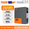 PowMr Batteria LiFePO4 a parete POWMr 48V 100Ah 5,12kWh 51,2V ricarica max 100A 16 unità parallele sistema fotovoltaico PV 48V RS485 CAN RS232 BMS schermo LCD accumulo energia rete isolata e connessa