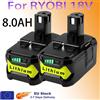 Batteria di ricambio originale per Ryobi RB18L50 18V 6Ah per serie Ryobi P117 12V-18V One Plus P107 P108 RB18L15 RB18L40