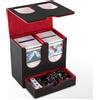 BANLOGA Scatola per mazzo di carte con finestra di visualizzazione, contiene 200 carte con doppia custodia e vassoio per dadi, chiusura magnetica in pelle PU per carte TCG