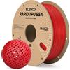 ELEGOO Filamento TPU ELEGOO per Stampante 3D, 1.75mm 1KG, Alta Velocità 90A, Bianco Rosso Nero, Durezza Siliconica per la Maggior Parte delle Stampanti 3D FDM