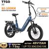 NONE TTGO F7 Bicicletta elettrica pieghevole 20 "× 3.0, W, batteria 48V 15AH, sensore di coppia 70NM, 7 velocità, freni idraulici, lega di alluminio con sospensioni, mountain bike elettrica per adulti