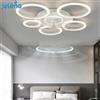 Jelena Ventilatore da soffitto a basso profilo con lampada LED, 6 velocità, ventilatore elettrico moderno e semplice con illuminazione e telecomando per camera da letto, cameretta dei bambini, arredamento