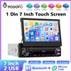 podofo Autoradio Podofo 1 Din con Schermo Touch Retrattile Manuale da 7 Pollici, Lettore Multimediale MP5 HD 1080P, Bluetooth, USB Type-C, AUX-IN