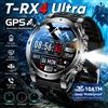 GUHUAVMI Nuovo Smartwatch GPS Militare T-RX 4 per Uomo, Posizionamento Preciso a 6 Satelliti, Impermeabile 10ATM, Chiamate HD, 170+ Modalità Sportive, Torcia LED