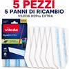 Vileda Confezione da 1 ricambio Vileda H2PrO Flat Mop Refill Extra, panno di ricambio per mocio piatto e pulizia dei pavimenti duri sigillati