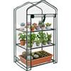 Outsunny Scaffale a 3 Livelli per Serra da Giardino, Dimmerabile, 59L X 39L X 127H cm, in Metallo Termolacato Verde Trasparente